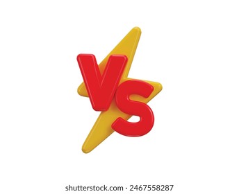 Versus battle vs icon 3d rendering vector illustration