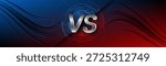 Versus between red and blue on dark background. Background concept for gaming and other competitions with empty space for design. Letter VS for a two-team match.