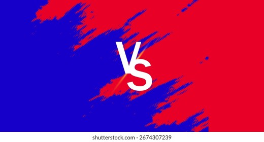 Versus entre rojo y azul sobre fondo oscuro. Concepto de fondo para juegos y otras competiciones con espacio vacío para el diseño. Letra VS para un partido de dos equipos.	