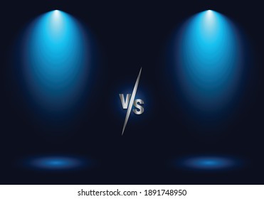 versus with blue lights and writing
