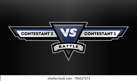 Versus Board. V.S. symbol and place for text on a dark background.