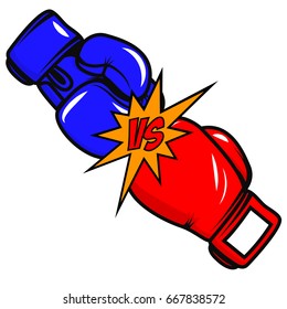 Versus boxing gloves on white background. Vector design element