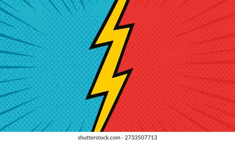Versus cartoon comic style kampf kampf meisterschaft duell hintergrund flach farbe vektor grafik vorlage design