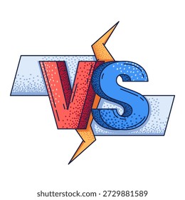 Versus Clipart in Pop Art Comic Style