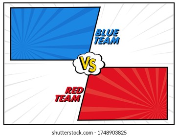 versus a comic battle page background design vector