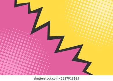 Versus comic book background. Vector backdrop in retro pop art style. Banner split into two parts.