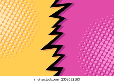 Versus comic book background. Vector backdrop in retro pop art style. Banner split into two parts.