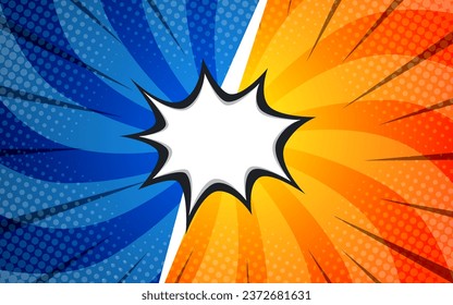 Versus comic book clash frame with cartoon text speech bubble