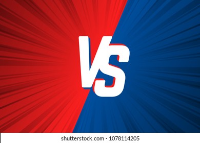 Versus, comic style background for battle, match or competition, VS letters vector illustration