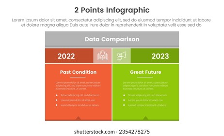 versus or compare and comparison concept for infographic template banner with box table with fullcolor background block with two point list information