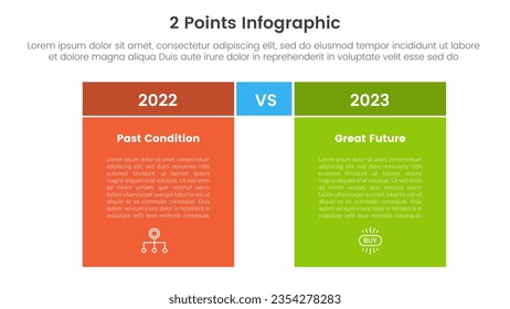 versus or compare and comparison concept for infographic template banner with box table with fullcolor background block with two point list information
