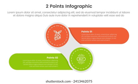 versus or compare and comparison concept for infographic template banner with creative circle and round rectangle shape left and right with two point list information