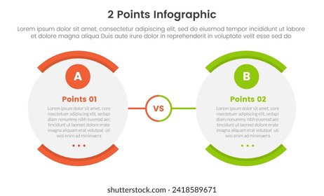 o comparar y comparar el concepto para banner de plantilla infográfica con forma de huevo redondeado opuesta a la información de lista de dos puntos