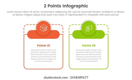 versus or compare and comparison concept for infographic template banner with big table shape round circle header with two point list information