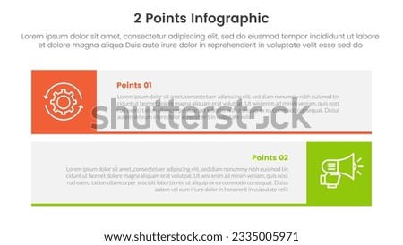 versus or compare and comparison concept for infographic template banner with long rectangle box horizontal with two point list information vector