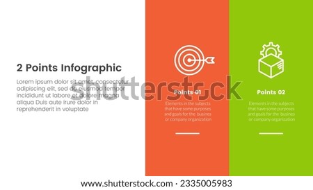 versus or compare and comparison concept for infographic template banner with big column banner on right layout with two point list information vector