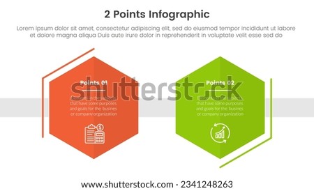 versus or compare and comparison concept for infographic template banner with honeycomb shape decoration with two point list information
