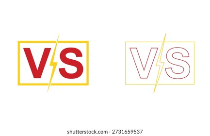 Comparación con diseño de Anuncio. Abstractas versus gráfico mostrando lados con VS símbolo, utilizado para la comparación, la competencia, el debate, o la elección de conceptos.