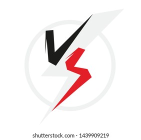 Versus Design Modern Competition Emblem Banner Vector