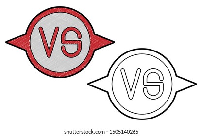 versus design vector with texture. black and white colors