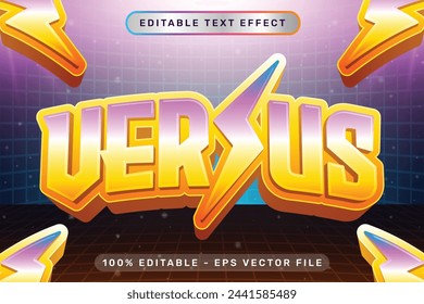 versus effect and editable text effect with light neon color