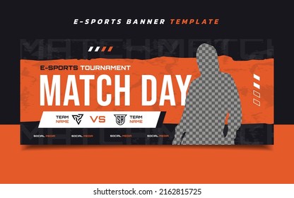 Versus E-Sports Gaming Banner Template with Logo for Social Media