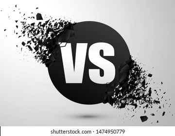 Versus explosion banner. Vs sign. Vector illustration