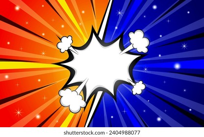 Contra el diseño de estilo cómico de fondo de pelea. Ilustración del vector