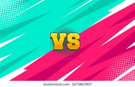 Versus fight background in comic style. two color background design