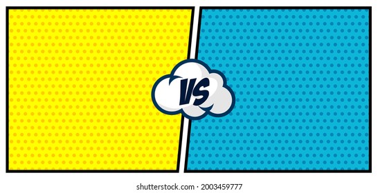 Versus  fight backgrounds in flat comics style design with halftone. Vector illustration
