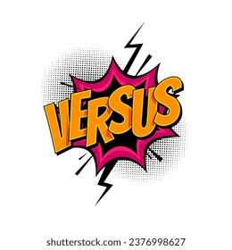 Versus fight battle speech bubble comic cartoon style