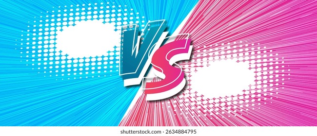 Versus lucha contra el fondo de estilo de cómics con el rayo
