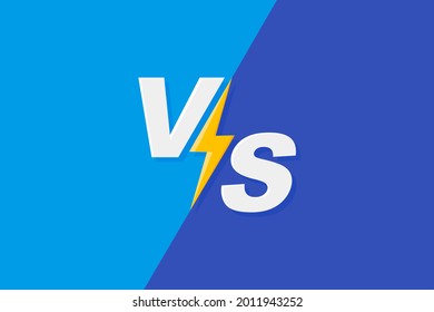 Versus Frame. Vs Duel Battle, Boxing Confrontation Screen And Fight Comparison Background With Fighting Lightning. Sports Match Fighting Confrontation Challenge Advertising Logo Vector Concept.