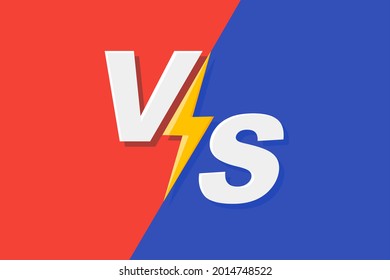 Versus frame. Vs duel battle, boxing confrontation screen and fight comparison background with fighting lightning. Sports match fighting confrontation challenge advertising logo vector concept.