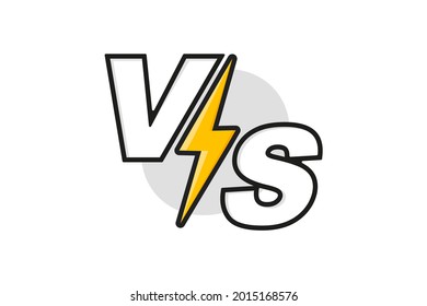 Versus frame. Vs duel battle, boxing confrontation screen and fight comparison background with fighting lightning. Sports match fighting confrontation challenge advertising logo vector concept.
