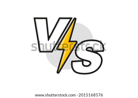 Versus frame. Vs duel battle, boxing confrontation screen and fight comparison background with fighting lightning. Sports match fighting confrontation challenge advertising logo vector concept.
