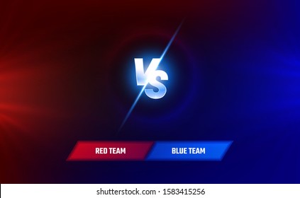 Versus game cover, banner sport vs, team concept. Vector illustration background