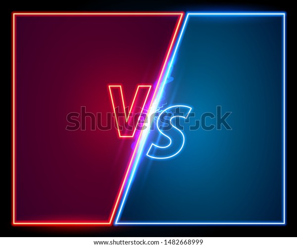 Versus Game Cover Neon Banner Sport Stock Vector Royalty Free 1482668999