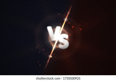 Versus glowing spotlight with glow ray. Graphic concept for your design