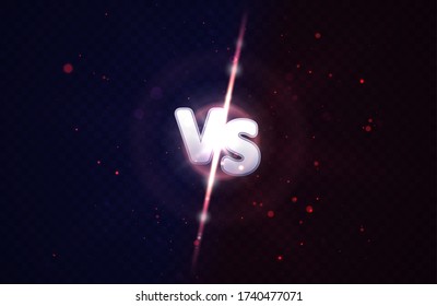 Versus glowing spotlight with glow ray. Graphic concept for your design
