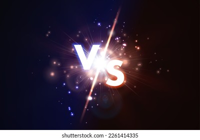 Versus glowing spotlight with glow ray. Graphic concept for your design