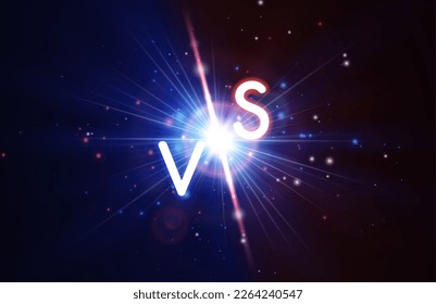 Versus glowing spotlight with glow ray. Graphic concept for your design