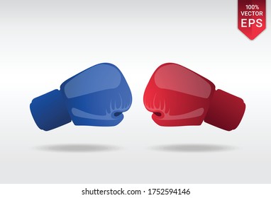 versus icon boxing gloves red vs blue illustration