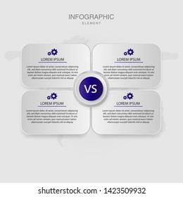 Versus infographic, comparison banner, modern 3d option vector