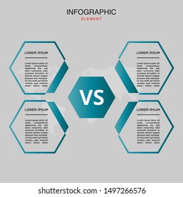 Versus infographic, comparison banner, modern 3d option vector, timeline infographics.