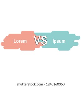 Versus letter background. Line art design. Pink and blue background. Vs sign. Vector illustration.
