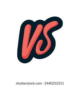 versus letter VS fight sticker t shirt vector illustration template design