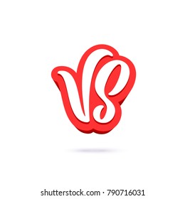 Versus lettering. Vector illustration.
