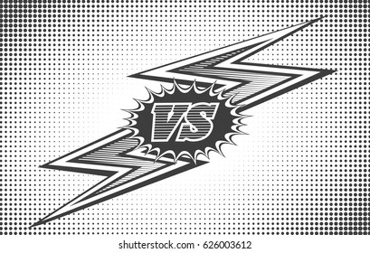 Versus letters background in retro pop art style vector illustration