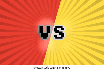 Versus letters fight background. Comic book versus template background. Vector illustration. Eps 10